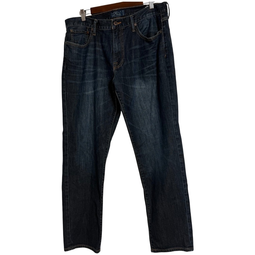 Lucky Brand 221 Original Straight Jeans Mens 36x32 Dark Wash Denim 7M11946